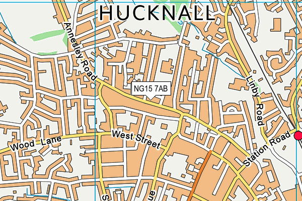 NG15 7AB map - OS VectorMap District (Ordnance Survey)