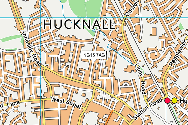 NG15 7AG map - OS VectorMap District (Ordnance Survey)