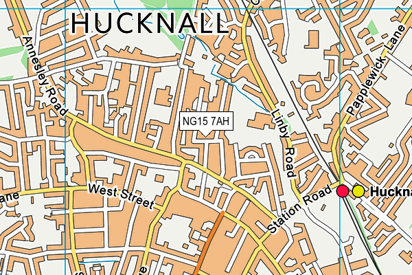 NG15 7AH map - OS VectorMap District (Ordnance Survey)