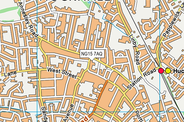 NG15 7AQ map - OS VectorMap District (Ordnance Survey)