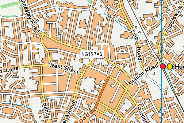 NG15 7AS map - OS VectorMap District (Ordnance Survey)