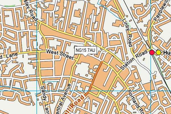 NG15 7AU map - OS VectorMap District (Ordnance Survey)