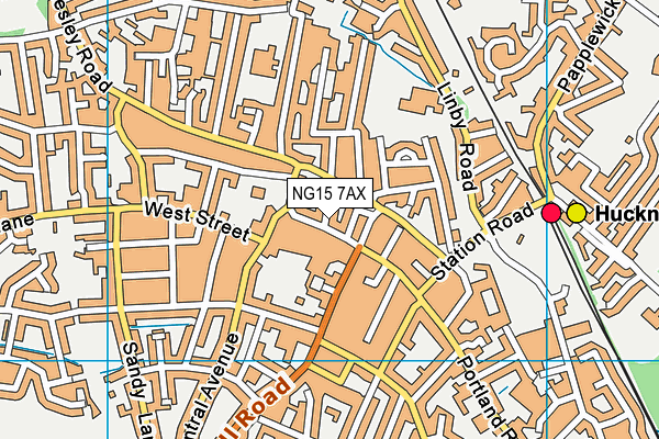NG15 7AX map - OS VectorMap District (Ordnance Survey)