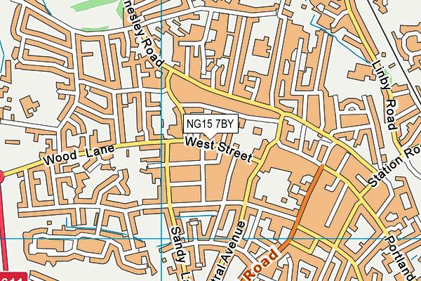 NG15 7BY map - OS VectorMap District (Ordnance Survey)