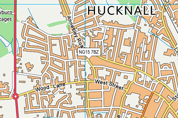 NG15 7BZ map - OS VectorMap District (Ordnance Survey)