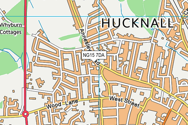NG15 7DA map - OS VectorMap District (Ordnance Survey)