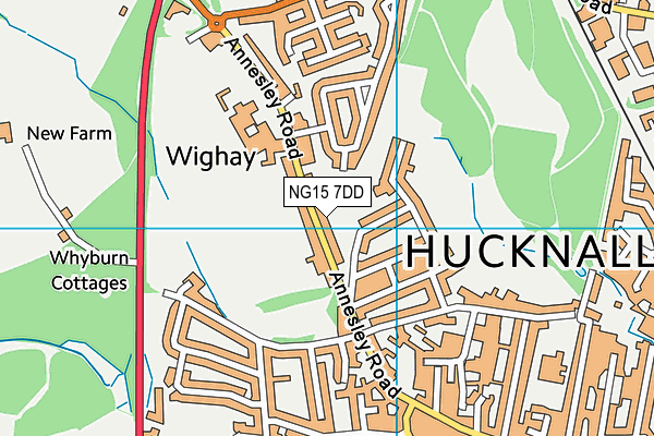 NG15 7DD map - OS VectorMap District (Ordnance Survey)