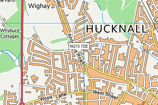 NG15 7DE map - OS VectorMap District (Ordnance Survey)