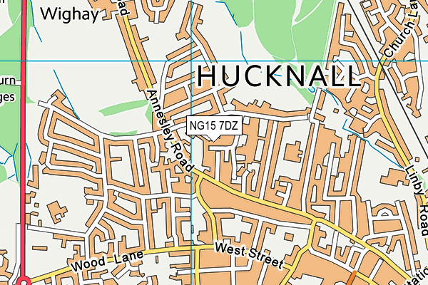 NG15 7DZ map - OS VectorMap District (Ordnance Survey)