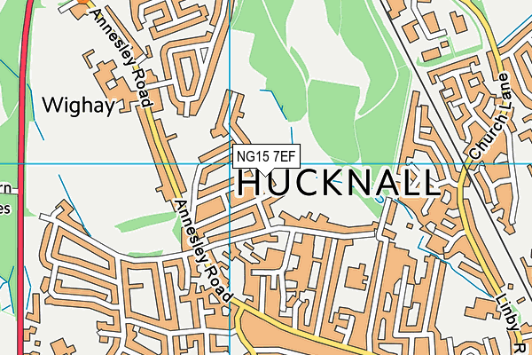 NG15 7EF map - OS VectorMap District (Ordnance Survey)