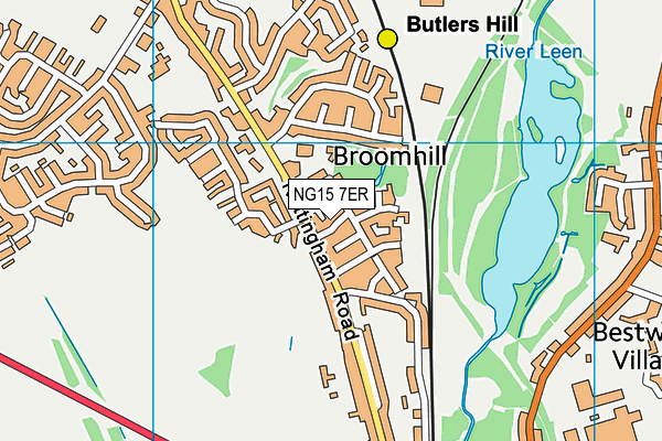 NG15 7ER map - OS VectorMap District (Ordnance Survey)