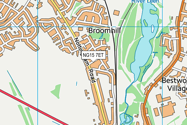 NG15 7ET map - OS VectorMap District (Ordnance Survey)