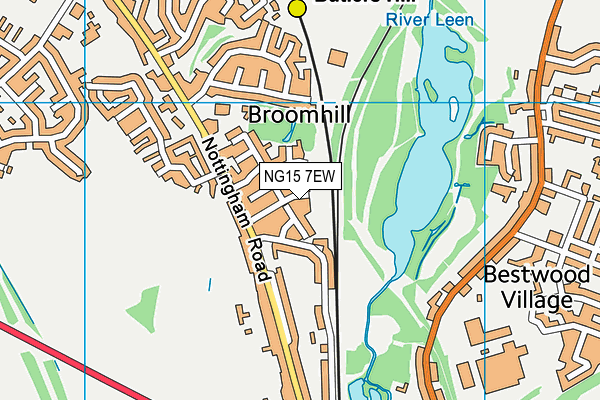 NG15 7EW map - OS VectorMap District (Ordnance Survey)