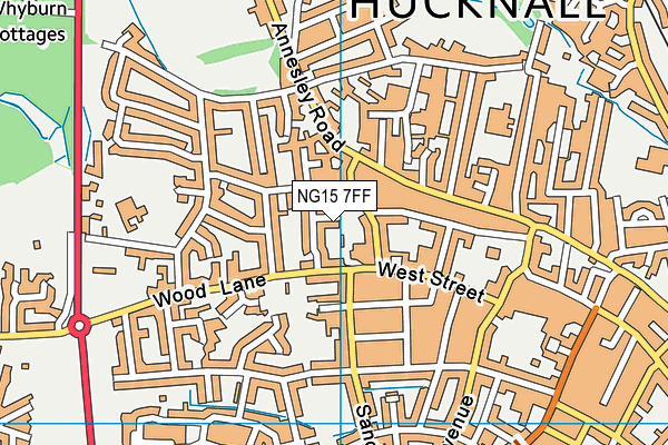 NG15 7FF map - OS VectorMap District (Ordnance Survey)