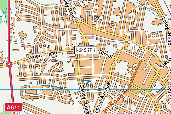 NG15 7FH map - OS VectorMap District (Ordnance Survey)