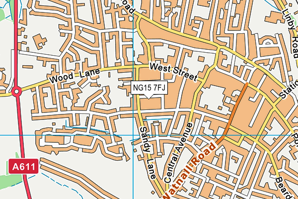 NG15 7FJ map - OS VectorMap District (Ordnance Survey)