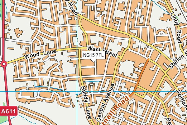 NG15 7FL map - OS VectorMap District (Ordnance Survey)