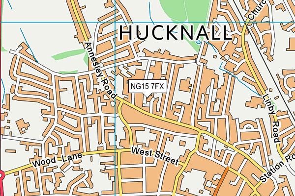 NG15 7FX map - OS VectorMap District (Ordnance Survey)