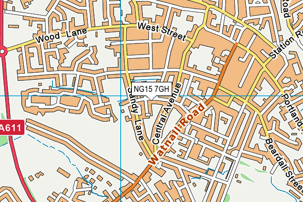 NG15 7GH map - OS VectorMap District (Ordnance Survey)