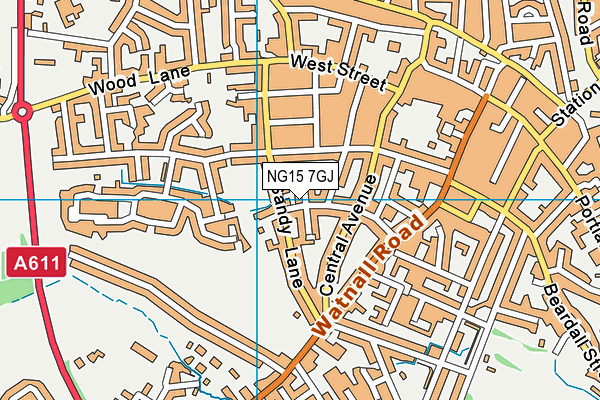 NG15 7GJ map - OS VectorMap District (Ordnance Survey)