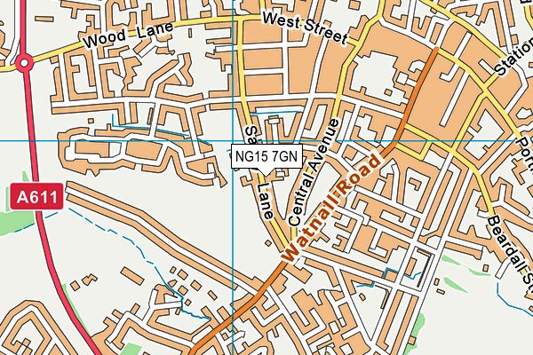 NG15 7GN map - OS VectorMap District (Ordnance Survey)