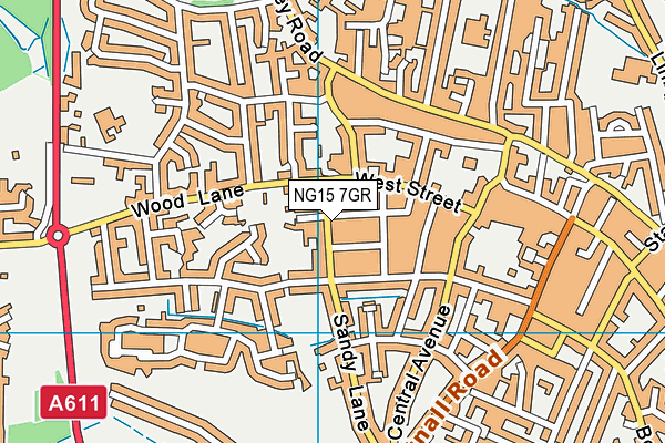 NG15 7GR map - OS VectorMap District (Ordnance Survey)