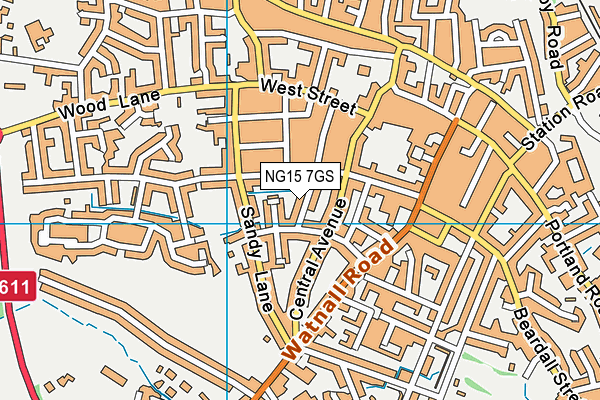 NG15 7GS map - OS VectorMap District (Ordnance Survey)