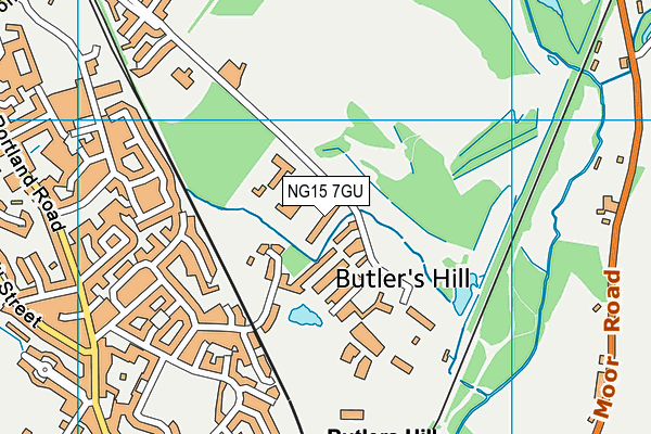 NG15 7GU map - OS VectorMap District (Ordnance Survey)