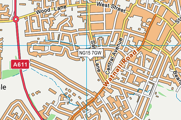 NG15 7GW map - OS VectorMap District (Ordnance Survey)