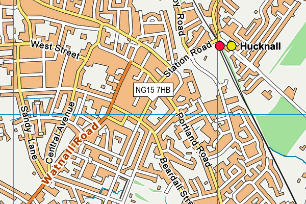 NG15 7HB map - OS VectorMap District (Ordnance Survey)