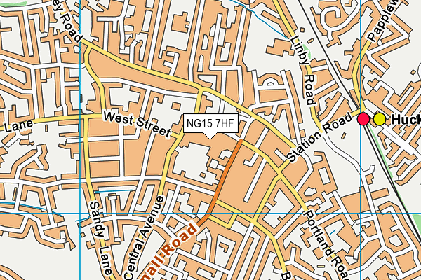 NG15 7HF map - OS VectorMap District (Ordnance Survey)