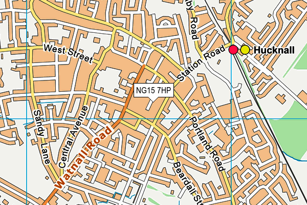 NG15 7HP map - OS VectorMap District (Ordnance Survey)