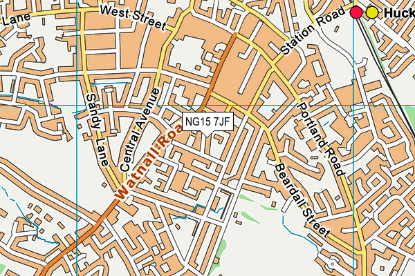 NG15 7JF map - OS VectorMap District (Ordnance Survey)