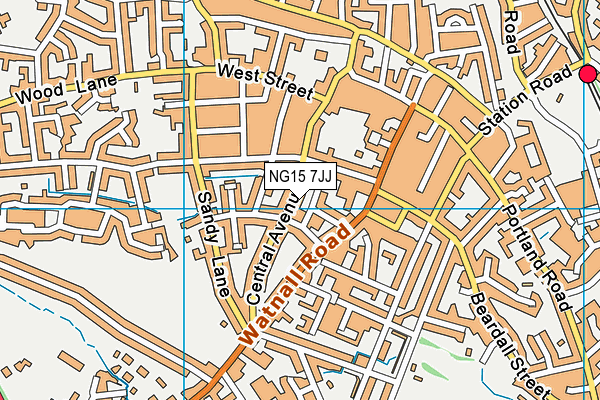 NG15 7JJ map - OS VectorMap District (Ordnance Survey)