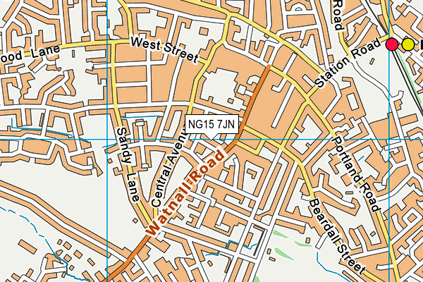 NG15 7JN map - OS VectorMap District (Ordnance Survey)