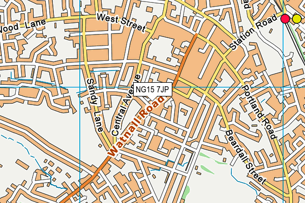 NG15 7JP map - OS VectorMap District (Ordnance Survey)