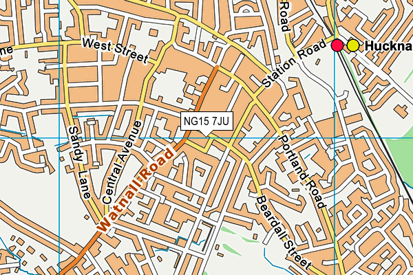 NG15 7JU map - OS VectorMap District (Ordnance Survey)