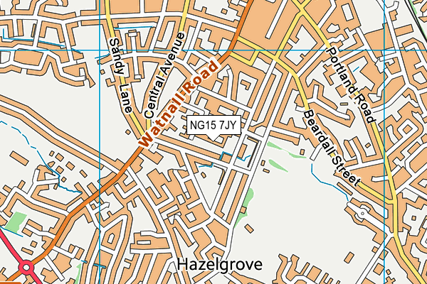 NG15 7JY map - OS VectorMap District (Ordnance Survey)