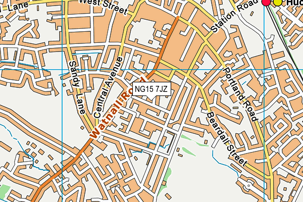 NG15 7JZ map - OS VectorMap District (Ordnance Survey)