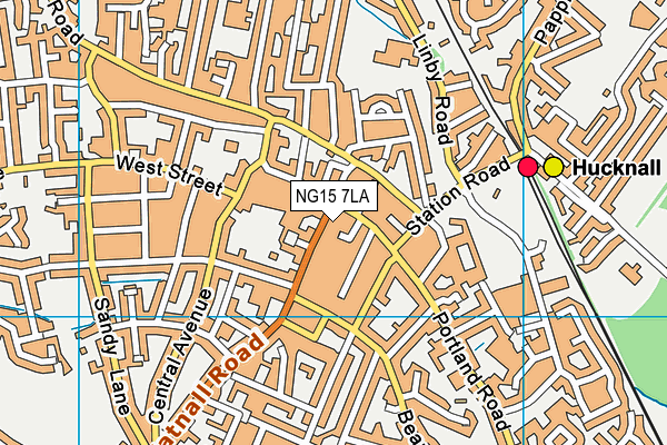 NG15 7LA map - OS VectorMap District (Ordnance Survey)