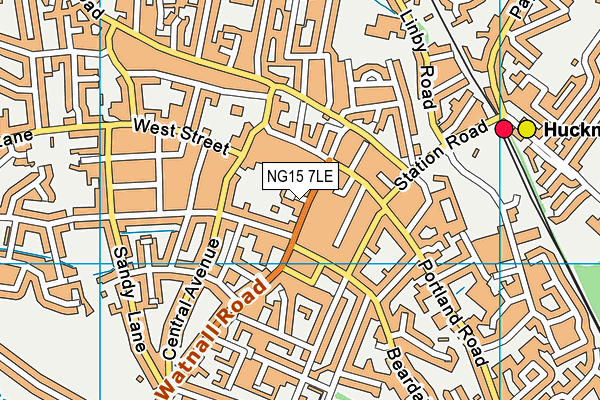 NG15 7LE map - OS VectorMap District (Ordnance Survey)