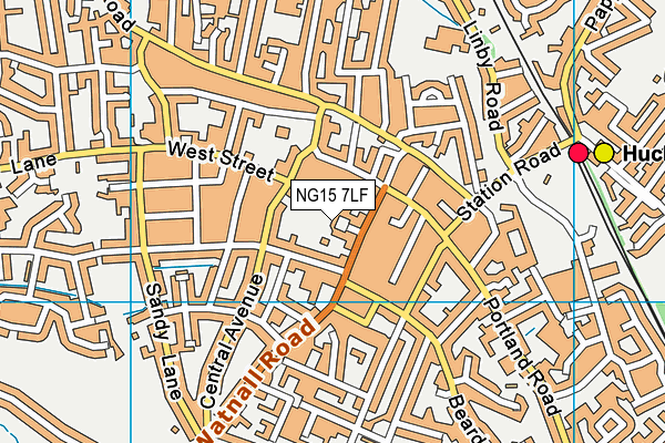 NG15 7LF map - OS VectorMap District (Ordnance Survey)