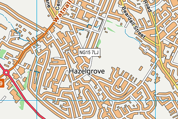 NG15 7LJ map - OS VectorMap District (Ordnance Survey)
