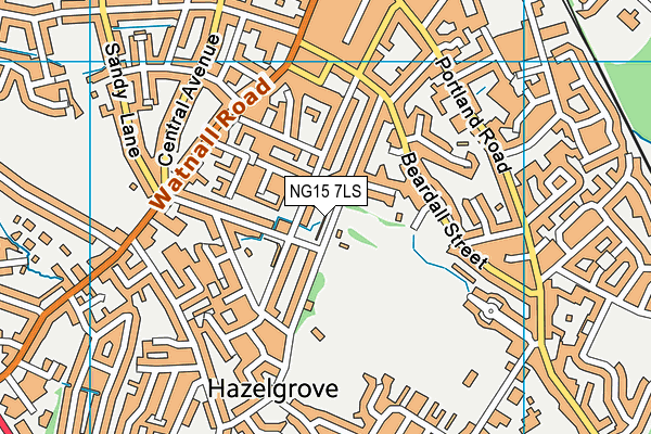 NG15 7LS map - OS VectorMap District (Ordnance Survey)