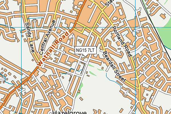 NG15 7LT map - OS VectorMap District (Ordnance Survey)