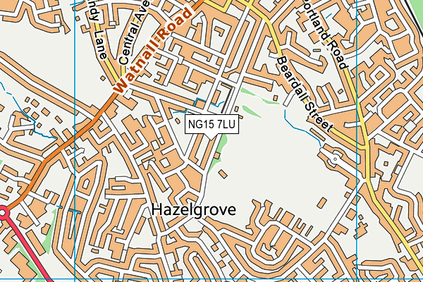 Titchfield Park (Hazelgrove) map (NG15 7LU) - OS VectorMap District (Ordnance Survey)