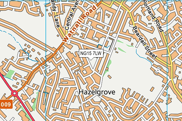NG15 7LW map - OS VectorMap District (Ordnance Survey)