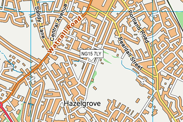 NG15 7LY map - OS VectorMap District (Ordnance Survey)