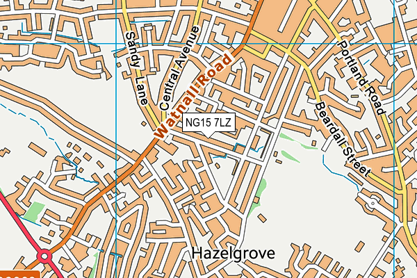 NG15 7LZ map - OS VectorMap District (Ordnance Survey)
