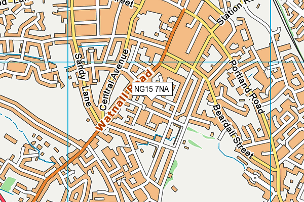 NG15 7NA map - OS VectorMap District (Ordnance Survey)